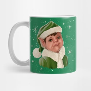 Sad Elf Blue Christmas Mug